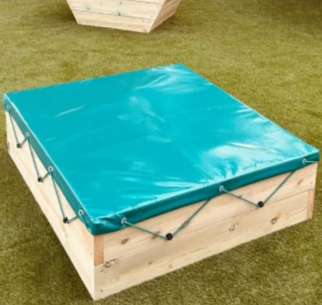 Outdoor Wooden Sand Pit & PVC Cover - 30 x 120 x 130 cm - Outdoor Learning | Forest School | Role Play | Social Play | Exploratory Play | Playground