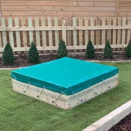 Outdoor Wooden Sand Pit & PVC Cover - 30 x 120 x 130 cm - Outdoor Learning | Forest School | Role Play | Social Play | Exploratory Play | Playground
