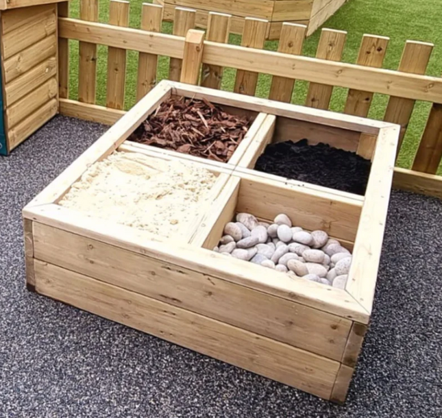 Outdoor Wooden Digging Box - Outdoor Learning | Forest School | Messy Play | Social Play | Exploratory Play | Playground