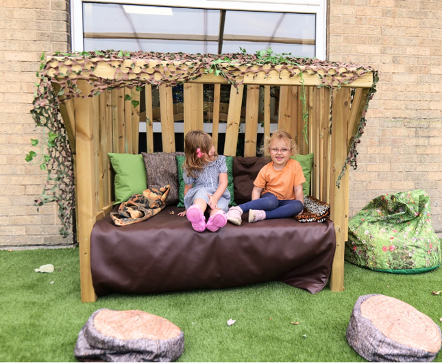 Outdoor Wooden Reading Hide Den - Outdoor Learning | Forest School | Role Play | Social Play | Exploratory Play | Playground