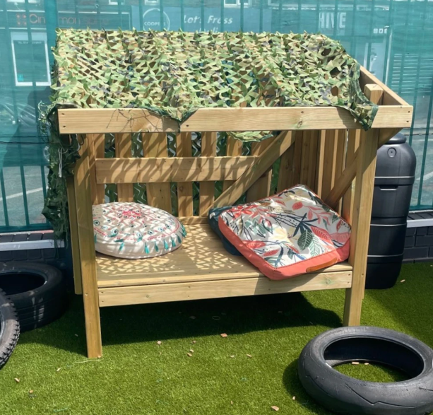 Outdoor Wooden Reading Hide Den - Outdoor Learning | Forest School | Role Play | Social Play | Exploratory Play | Playground