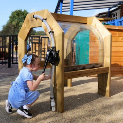 Outdoor Wooden Walk Through Water Tunnel -  120 x 90 x 50 cm | Outdoor Learning | Playground | Water Play | Cause and Effect | STEM