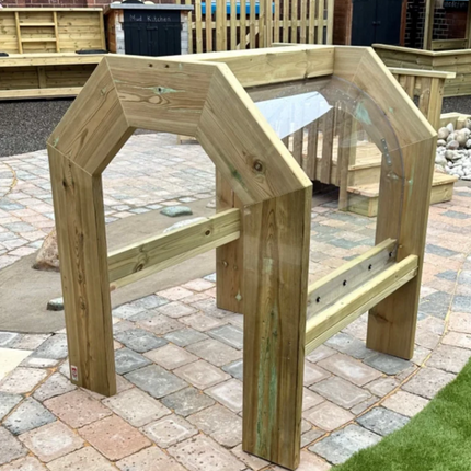 Outdoor Wooden Walk Through Water Tunnel -  120 x 90 x 50 cm | Outdoor Learning | Playground | Water Play | Cause and Effect | STEM