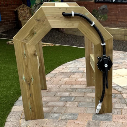 Outdoor Wooden Walk Through Water Tunnel -  120 x 90 x 50 cm | Outdoor Learning | Playground | Water Play | Cause and Effect | STEM