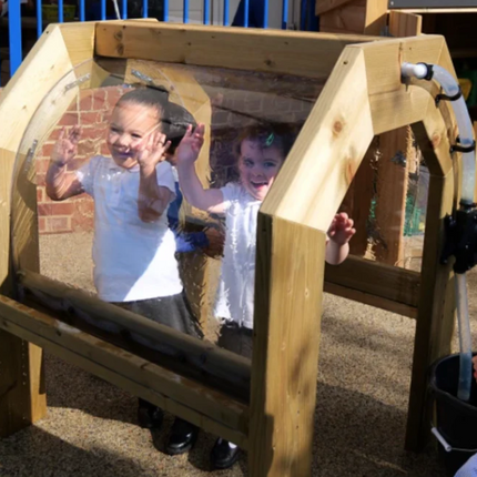 Outdoor Wooden Walk Through Water Tunnel -  120 x 90 x 50 cm | Outdoor Learning | Playground | Water Play | Cause and Effect | STEM