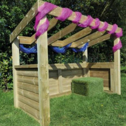 Outdoor Wooden Role Play Shelter - 150 x 190 x 110 cm | Outdoor Learning | Playground | Role Play | Forest School