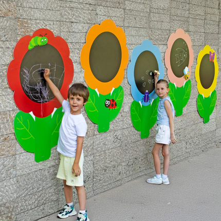 Colourful Daisy Flower Shape Outdoor Chalkboards - Pack of 5 | Outdoor Learning | Playground | Mark Making | Forest School