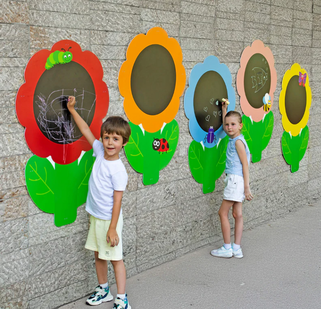 Colourful Daisy Flower Shape Outdoor Chalkboards - Pack of 5 | Outdoor Learning | Playground | Mark Making | Forest School