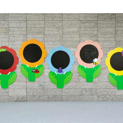 Colourful Daisy Flower Shape Outdoor Chalkboards - Pack of 5 | Outdoor Learning | Playground | Mark Making | Forest School