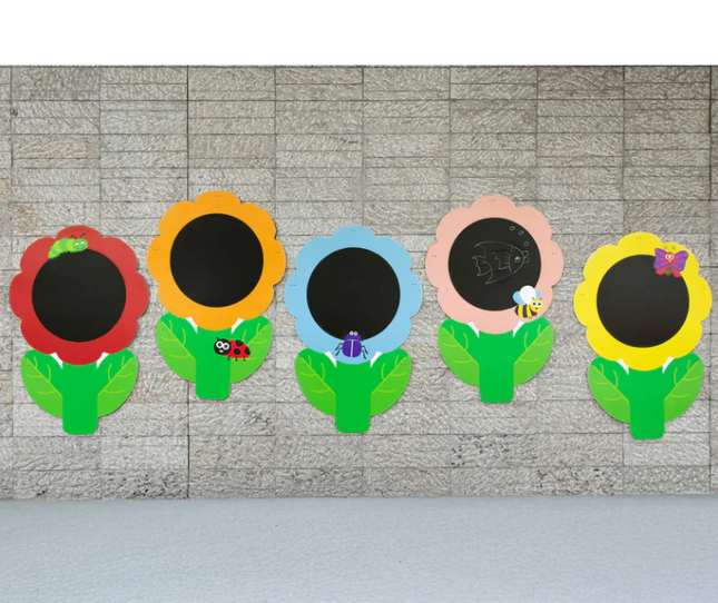 Colourful Daisy Flower Shape Outdoor Chalkboards - Pack of 5 | Outdoor Learning | Playground | Mark Making | Forest School