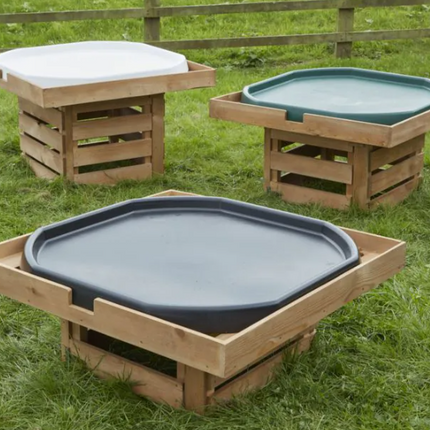 Wooden Tuff Spot Tray Storage Stands - Set of 3 | Outdoor Learning | Water Play | Messy Play | Forest School