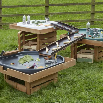 Wooden Tuff Spot Tray Storage Stands - Set of 3 | Outdoor Learning | Water Play | Messy Play | Forest School