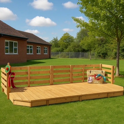 Wooden Class Size Stage - 400 x 200 x 90 cm | Outdoor Learning | Role Play | Imaginative Play | Forest School | Playground