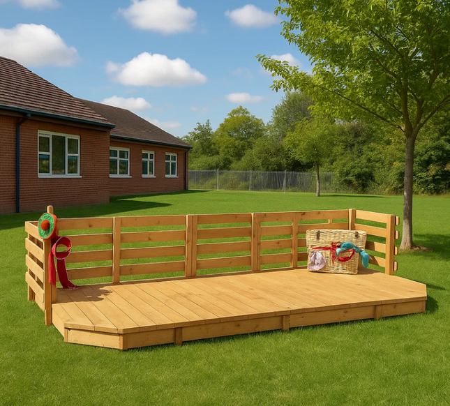 Wooden Class Size Stage - 400 x 200 x 90 cm | Outdoor Learning | Role Play | Imaginative Play | Forest School | Playground