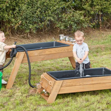 Wooden Outdoor Chic Mobile Water Pumps & Tray Set - Outdoor Learning | Water Play | Imaginative Play | Forest School | Playground
