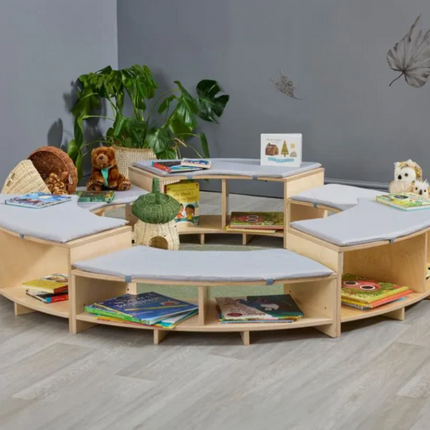 Rookie Community Library Seating Set - Classroom | Reading | Social Interaction | Cushions | Benches