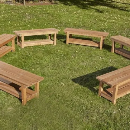 Half Class Wooden Benches Only - Pack of 6 | Outdoor Learning | Outdoor Classroom | Playground