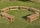Half Class Wooden Benches Only - Pack of 6 | Outdoor Learning | Outdoor Classroom | Playground
