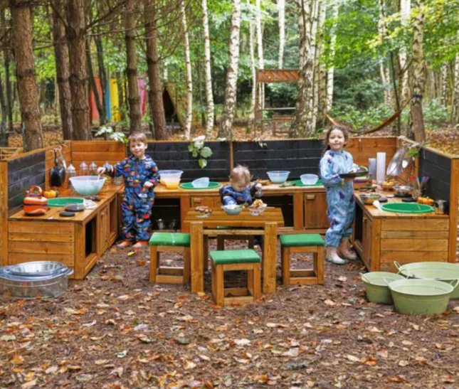 The Mighty Outdoor Wooden Kitchen Station - Outdoor Learning | Imaginative Play | Exploratory Play | Messy Play | Role Play