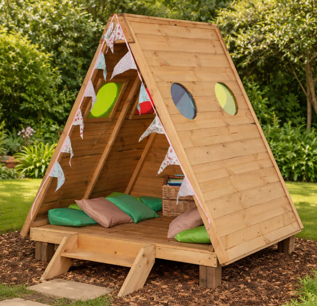 Indoor/Outdoor Wooden Forest Fern Peephole Den - Outdoor Learning | Classroom | Playground | Imaginative Play | Exploratory Play