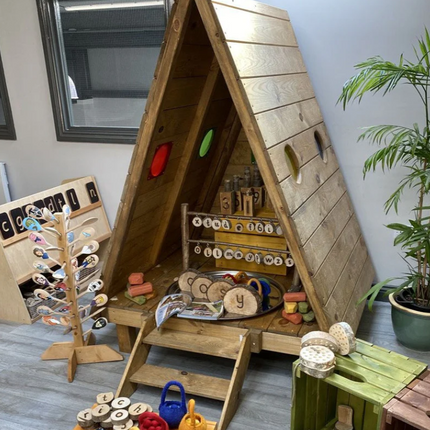 Indoor/Outdoor Wooden Forest Fern Peephole Den - Outdoor Learning | Classroom | Playground | Imaginative Play | Exploratory Play
