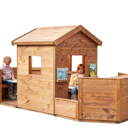 Indoor / Outdoor Wooden Book Barge - Outdoor Learning | Classroom | Playground | Library | Imaginative Play | Exploratory Play