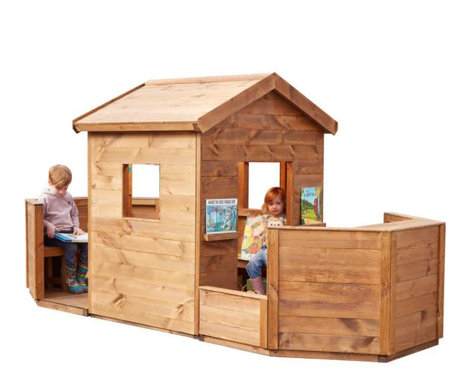 Indoor / Outdoor Wooden Book Barge - Outdoor Learning | Classroom | Playground | Library | Imaginative Play | Exploratory Play