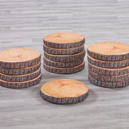 Log Slice Cushions - Pack of 15 | Outdoor Learning | Classroom | Playground | Cushions | Nature
