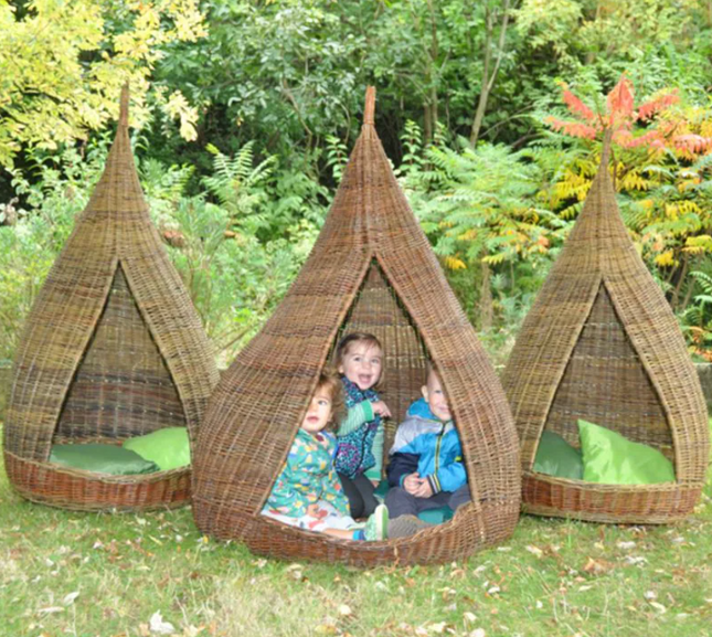 Large Wicker Pods - Pack of 3 | Indoor / Outdoor Learning | Playground | Classroom | Den