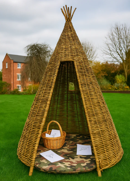 Outdoor Willow Wicker Wigwam - Single or Pack of 2 | Indoor / Outdoor Learning | Role Play | Den | Imaginative Play | Forest School