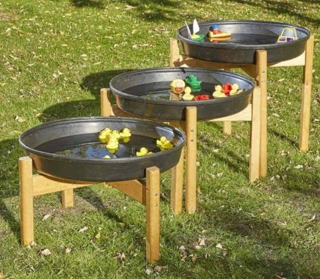Trio Cascading Deep Tuff Spot Stations - Pack of 3 | Outdoor Learning | Forest School | Water Play | Messy Play | Exploratory Play