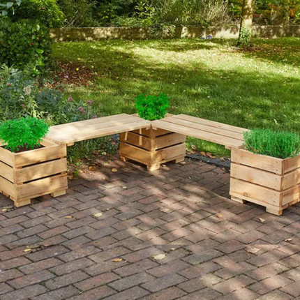 Outdoor Wooden Corner Planter Set - Outdoor | Playground | Garden | Planting