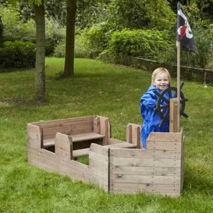 Outdoor Small Wooden Boat - 185  x 85 x 83 cm | Outdoor Learning | Playground | Imaginative Play | Forest School
