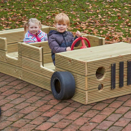 Childrens Outdoor Wooden Super Car - 80cm x 180cm | Outdoor Learning | Playground | Forest School | Social Play | Role Play | Imaginative Play