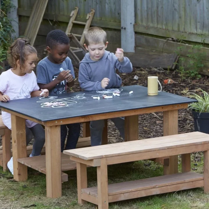 Chalkboard Table And Bench Set - Outdoor Learning | Playground | Forest School | Mark Making | Imaginative Play