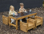 Slim Crate Chalk Table With Crate Seats - 58 x 115 x 45cm | Outdoor Learning | Playground | Forest School | Mark Making | Imaginative Play | Seating |