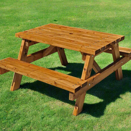 High Quality Childrens Brown Bench - 4-6 Person | Outdoor Learning | Playground | Forest School | Garden Seating | Table