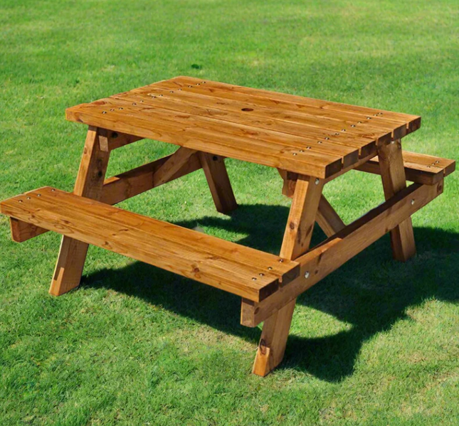 High Quality Childrens Brown Bench - 4-6 Person | Outdoor Learning | Playground | Forest School | Garden Seating | Table