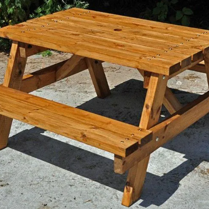 High Quality Childrens Brown Bench - 4-6 Person | Outdoor Learning | Playground | Forest School | Garden Seating | Table