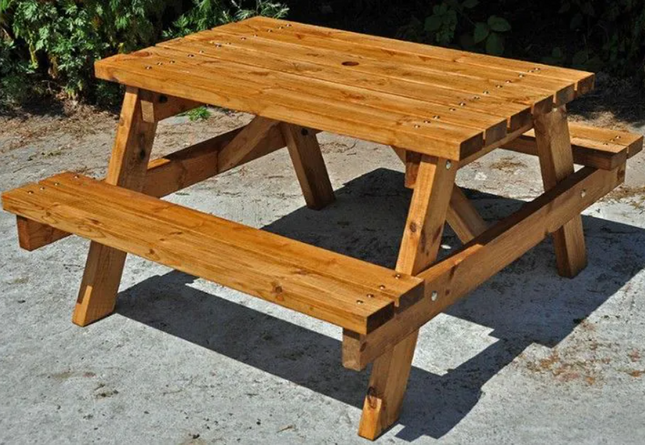 High Quality Childrens Brown Bench - 4-6 Person | Outdoor Learning | Playground | Forest School | Garden Seating | Table