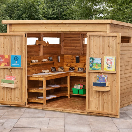 Wooden Shed - Large Closed Curriculum Cabin | Workshop Cabin - Height - 183 cm | Outdoor Learning | Forest School | Garden | Shed | Hut | Storage