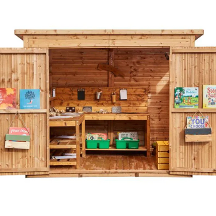 Wooden Shed - Large Closed Curriculum Cabin | Workshop Cabin - Height - 183 cm | Outdoor Learning | Forest School | Garden | Shed | Hut | Storage