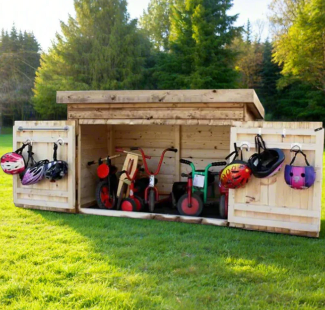 Outdoor Wooden Large Bike Trike Storage Shed - 115 x 160 x 90cm | Garden | Storage | Playground | Forest School