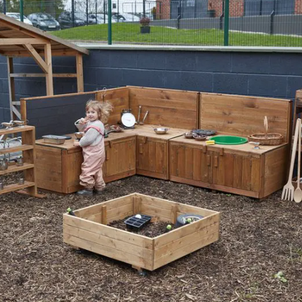 Wooden Kitchen Corner Units - Outdoor Learning | Forest School | Outdoor Classrooms | Exploratory Play | Imaginative Play