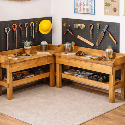 Tool Station Corner -  Height 45cm | Early Years - KS1 | Set of 2 | Outdoor Learning | Forest School | Outdoor Classrooms | Exploratory Play | Imaginative Play | Role Play