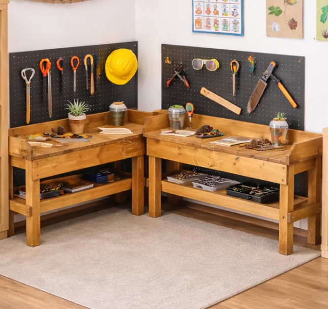Tool Station Corner -  Height 45cm | Early Years - KS1 | Set of 2 | Outdoor Learning | Forest School | Outdoor Classrooms | Exploratory Play | Imaginative Play | Role Play