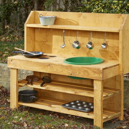 Large Mud Pie Kitchen (H60cm) - Outdoor Learning | Forest School | Messy Play | Sensory | Exploratory Play | Imaginative Play | Role Play