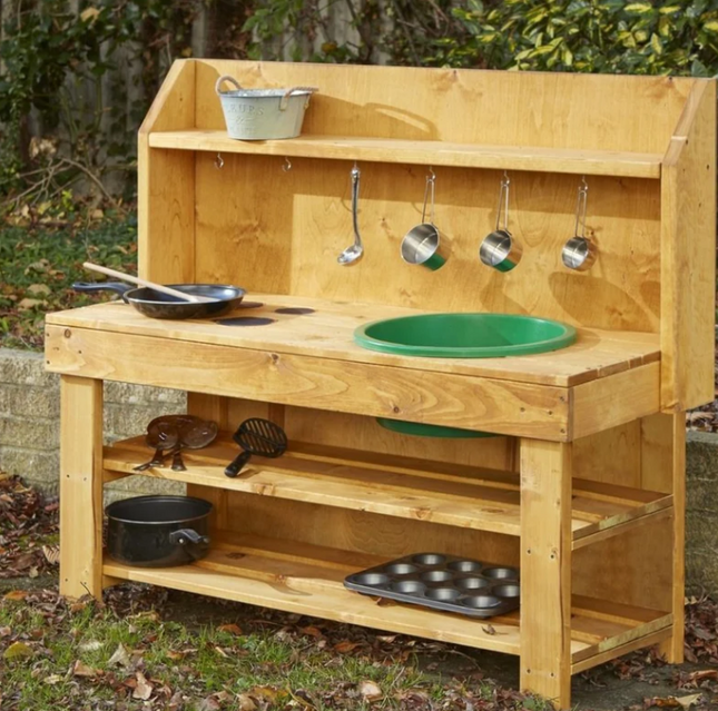 Large Mud Pie Kitchen (H60cm) - Outdoor Learning | Forest School | Messy Play | Sensory | Exploratory Play | Imaginative Play | Role Play