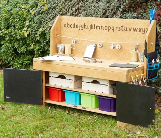 Mobile Literacy Station on Wheels - Outdoor Learning | Forest School | Messy Play | Exploratory Play | Imaginative Play | STEM | English Resource | Outdoor Classroom
