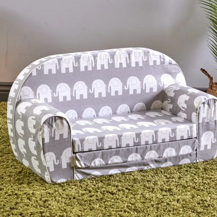 Toddler Sofa Beds - Pack of 2 | Classroom Furniture | Elephant Print | Foldable | Space Saving